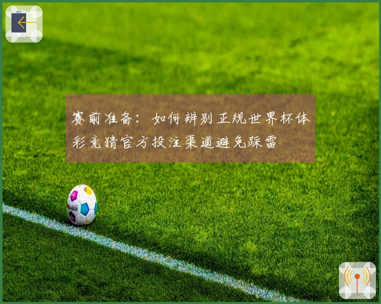 赛前准备：如何辨别正规世界杯体彩竞猜官方投注渠道避免踩雷